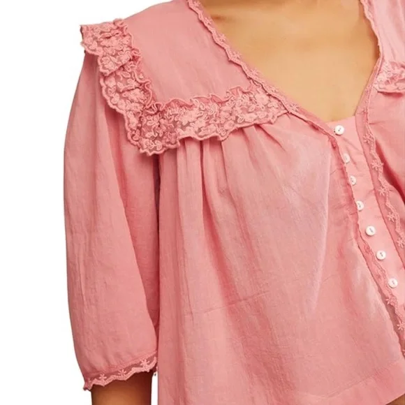 Free People Luna Top Pink NWOT - Picture 7 of 9